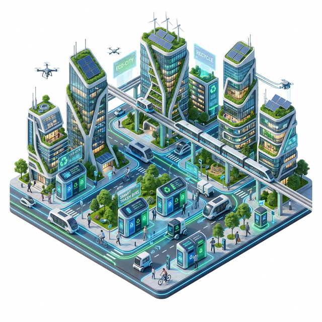 Smart Trash IoT Illustration